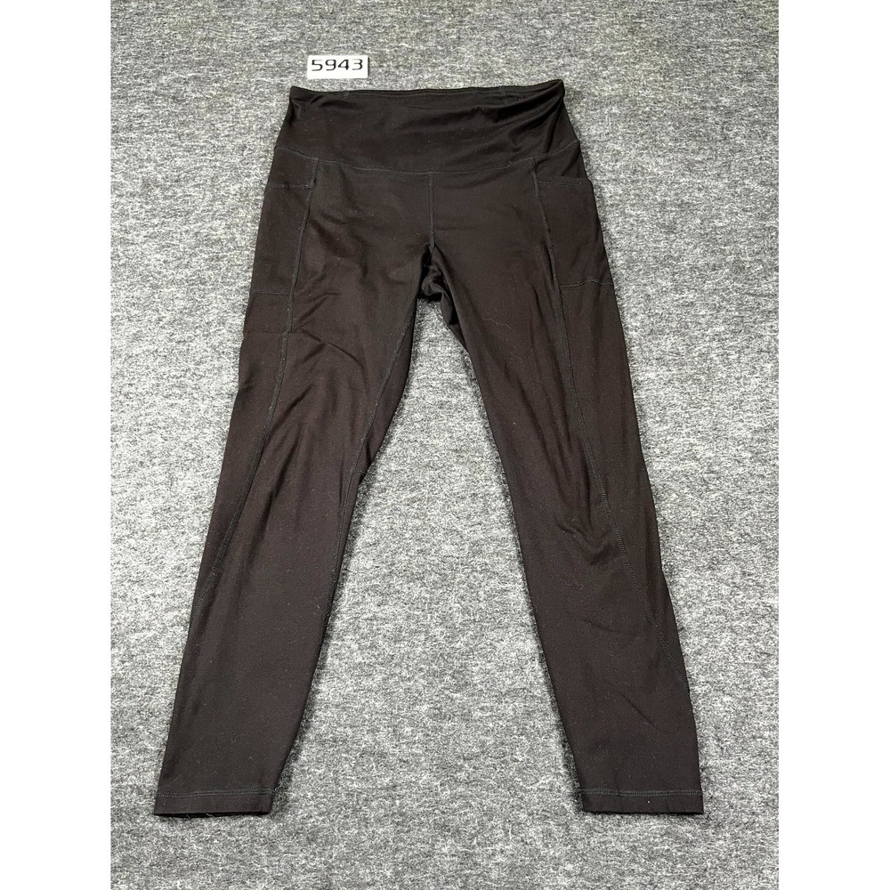 Reebok Leggings Womens Medium Black Pocket Running Athletic Yoga Performance